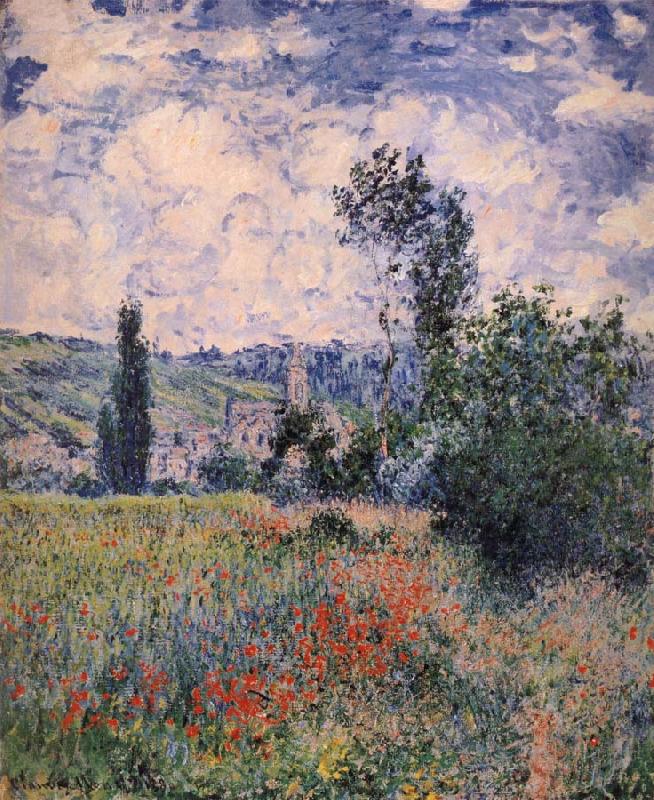 Claude Monet Poppy Field Near Vetheuil oil painting image